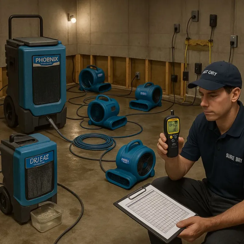 Structural Drying and Dehumidification process in Kendall County, IL